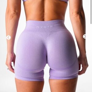 NVGTN Lilac Mid Rise Contour Seamless Shorts XS